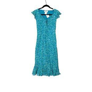 NWT LA Girl Floral Midi Summer Dress Women’s Size 6 Y2K 90s Style Ruffle